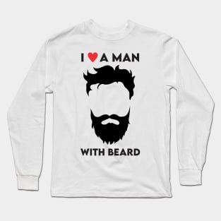 i love a man with a beard chrismas Long Sleeve T-Shirt